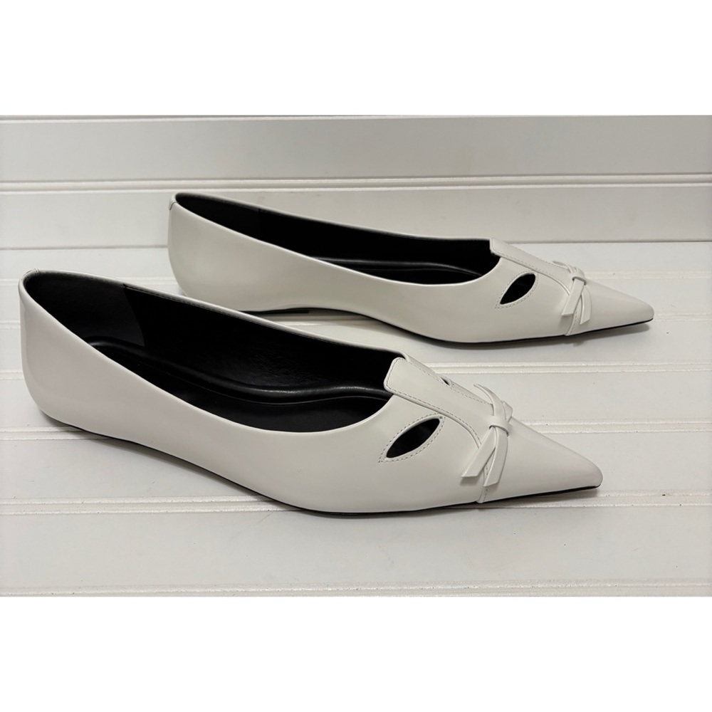 MARC JACOBS The Kat White Ballerina Flat Dress Shoes Womens Size 41 US 11 NEW - Picture 2 of 8